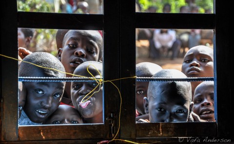 Curious Boys Watching the Muzungu’s, Gishanda Rwanda